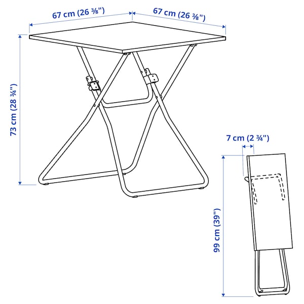 IKEA GUNDE folding table, black, 26 3/8x26 3/8 in, Ikea Ireland | 9302MSDVP
