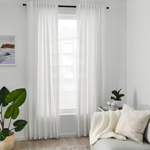 IKEA GUNNLAUG sound absorbing curtain, white, 57x98 in, Ikea Ireland | 1379LEUGI