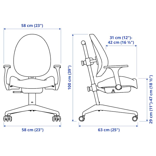 IKEA GUNRIK child's desk chair, turquoise, Ikea Ireland | 9183UKEZI