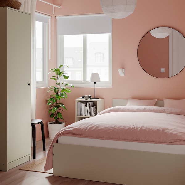 IKEA GURSKEN bed frame with headboard, Full/Double Light Beige / Luröy, Ikea Ireland | 4965CSFIZ