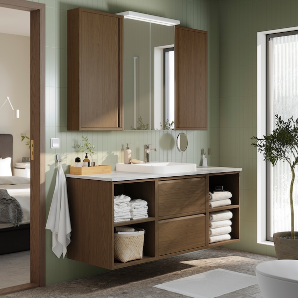 IKEA HAGAÅN open cabinet, 18x21x25 1/8 in Brown Oak Effect, Ikea Ireland | 1675QBMVH
