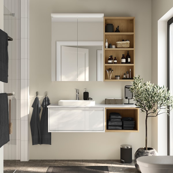 IKEA HAGAÅN wall open cabinet, 18x6x37 in Oak Effect, Ikea Ireland | 0451FDBZL