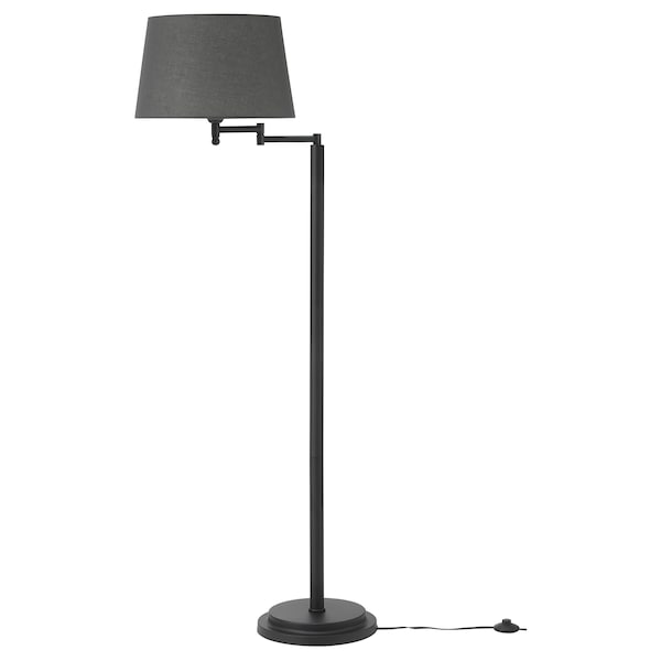 IKEA HALKIP floor lamp with swing arm, gray, Ikea Ireland | 8657BPWQA
