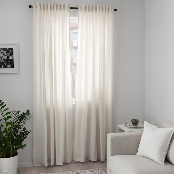 IKEA HANNALILL Curtains, 1 pair, 57x98 in Beige, Ikea Ireland | 4527ILSRW