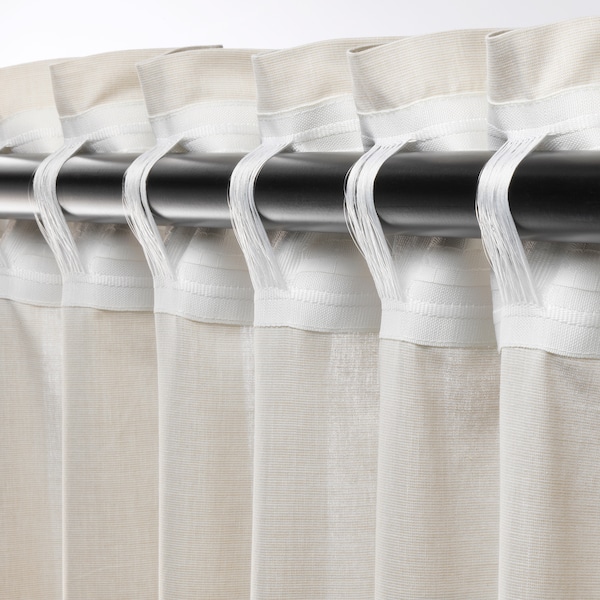 IKEA HANNALILL Curtains, 1 pair, 57x98 in Beige, Ikea Ireland | 4527ILSRW