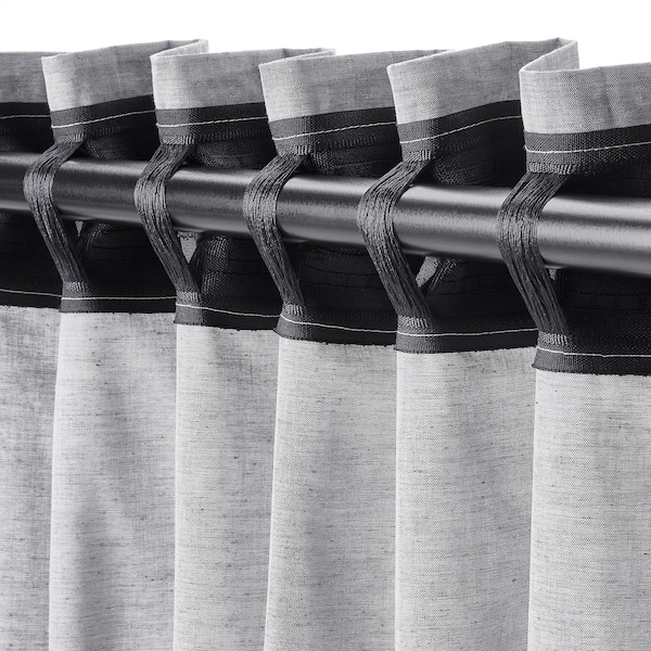 IKEA HANNALILL Curtains, 1 pair, 57x98 in Blue / Gray, Ikea Ireland | 4789TZIYS