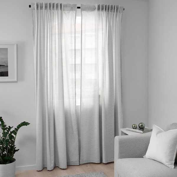 IKEA HANNALILL Curtains, 1 pair, 57x98 in Gray, Ikea Ireland | 0671LNUFO