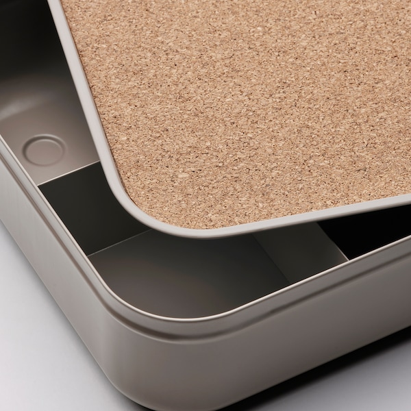IKEA HARVMATTA box with compartments, dark gray-beige, 9 ½x7x2 ¼ in, Ikea Ireland | 8021JEIUN