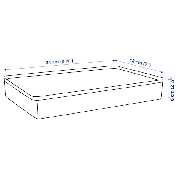 IKEA HARVMATTA box with compartments, dark gray-beige, 9 ½x7x2 ¼ in, Ikea Ireland | 8021JEIUN