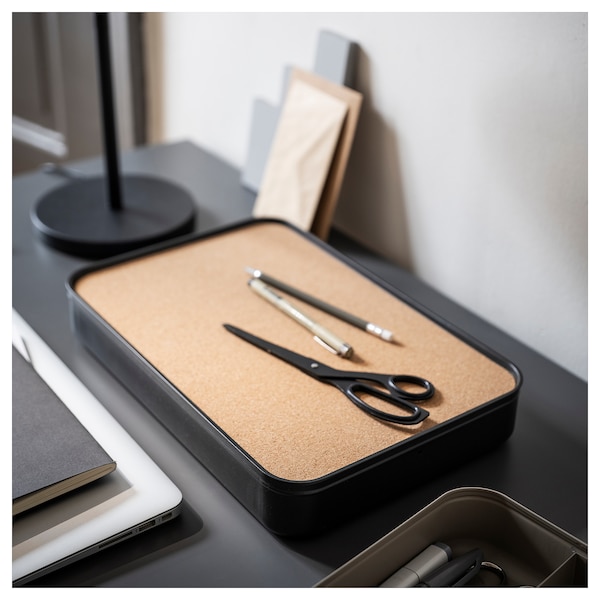 IKEA HARVMATTA box with lid, anthracite, 9 ½x13 ¾x2 ¼ in, Ikea Ireland | 5916TWHYN