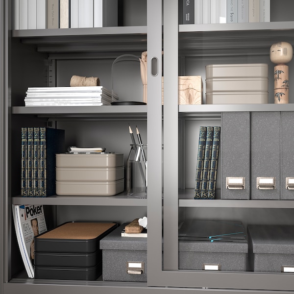 IKEA HARVMATTA box with lid, anthracite, 9 ½x13 ¾x2 ¼ in, Ikea Ireland | 5916TWHYN