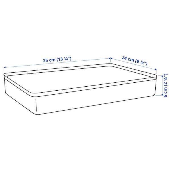 IKEA HARVMATTA box with lid, anthracite, 9 ½x13 ¾x2 ¼ in, Ikea Ireland | 5916TWHYN