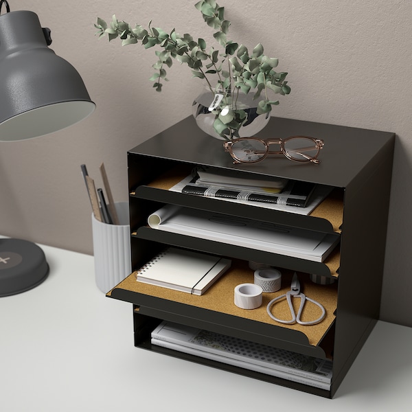IKEA HARVMATTA letter tray, anthracite, Ikea Ireland | 6127UYODT