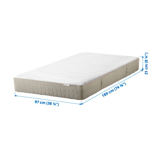 IKEA HASVÅG spring mattress, Twin Medium Firm / Beige, Ikea Ireland | 4985GLKIH