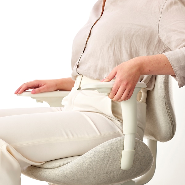IKEA HATTEFJÄLL office chair with armrests Gunnared Beige / White, Ikea Ireland | 6170XUEGH