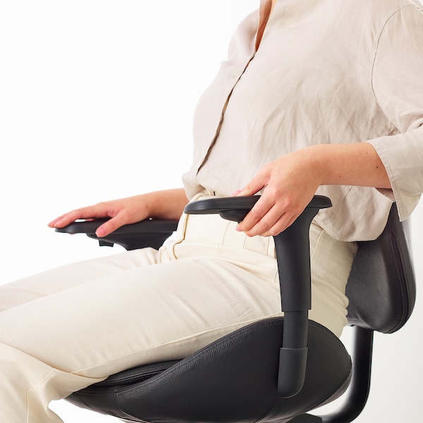 IKEA HATTEFJÄLL office chair with armrests Smidig Black / Black, Ikea Ireland | 6280WORPZ