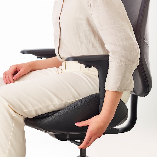 IKEA HATTEFJÄLL office chair with armrests Smidig Black / Black, Ikea Ireland | 6280WORPZ