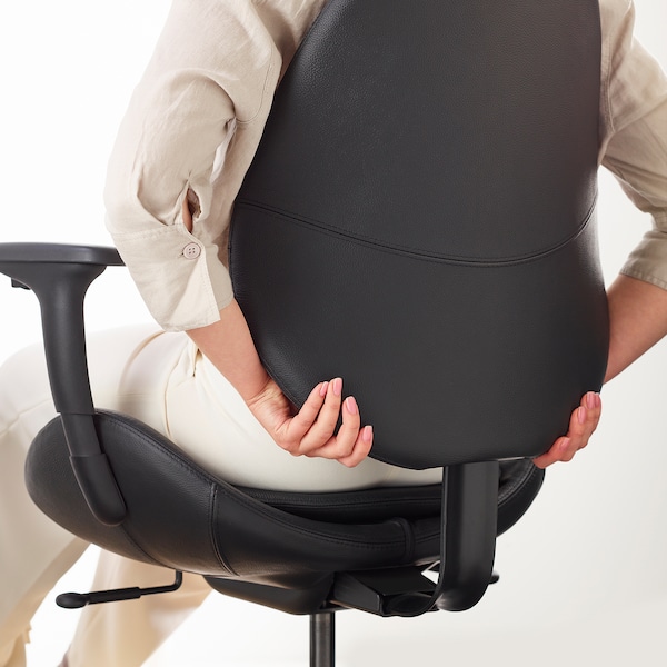 IKEA HATTEFJÄLL office chair with armrests Smidig Black / Black, Ikea Ireland | 6280WORPZ