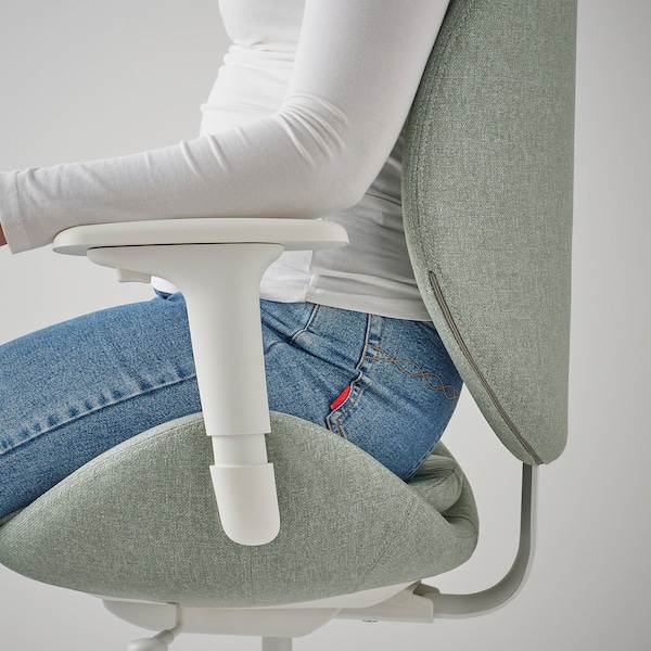 IKEA HATTEFJÄLL office chair with armrests Gunnared Light Green / White, Ikea Ireland | 7864LZSPJ