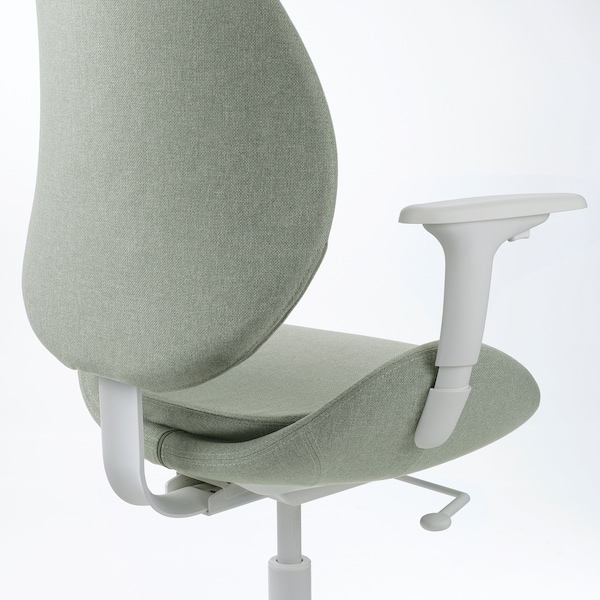 IKEA HATTEFJÄLL office chair with armrests Gunnared Light Green / White, Ikea Ireland | 7864LZSPJ
