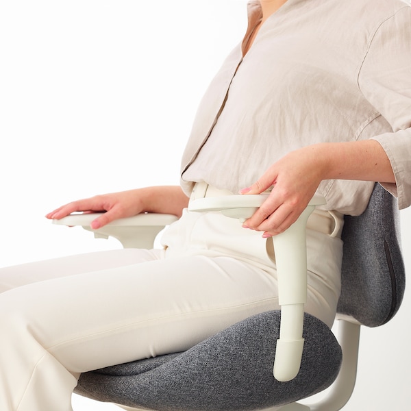 IKEA HATTEFJÄLL office chair with armrests Gunnared Medium Gray / White, Ikea Ireland | 1289ANOHW