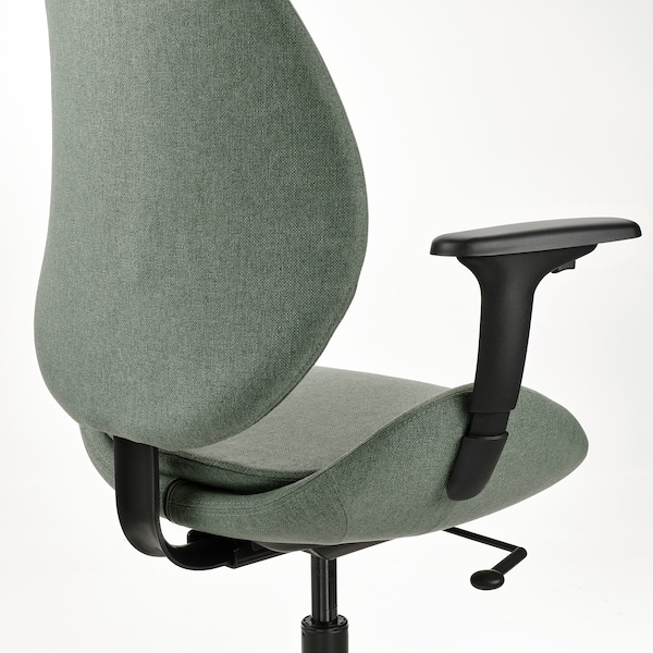IKEA HATTEFJÄLL office chair with armrests Gunnared Green / Black, Ikea Ireland | 3812ECQMU