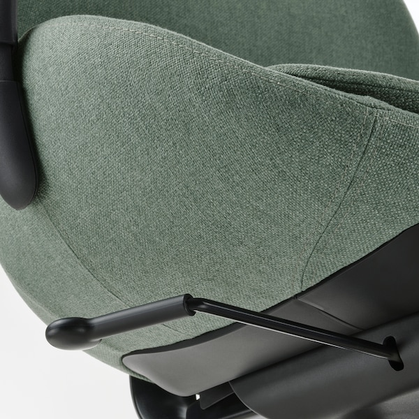 IKEA HATTEFJÄLL office chair with armrests Gunnared Green / Black, Ikea Ireland | 3812ECQMU