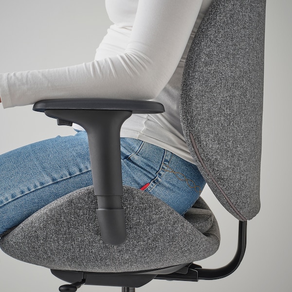 IKEA HATTEFJÄLL office chair with armrests Gunnared Dark Gray / Black, Ikea Ireland | 6418RWXYL