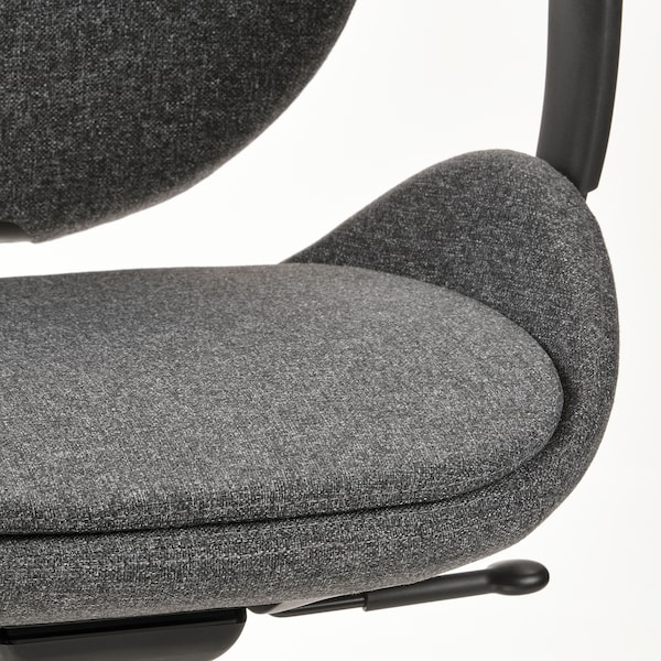 IKEA HATTEFJÄLL office chair with armrests Gunnared Dark Gray / Black, Ikea Ireland | 6418RWXYL
