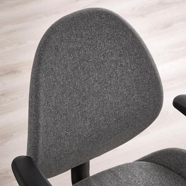 IKEA HATTEFJÄLL office chair with armrests Gunnared Dark Gray / Black, Ikea Ireland | 6418RWXYL