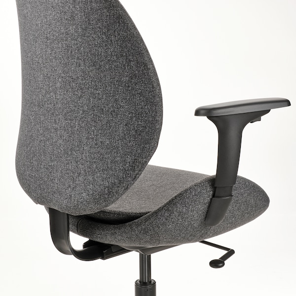 IKEA HATTEFJÄLL office chair with armrests Gunnared Dark Gray / Black, Ikea Ireland | 6418RWXYL