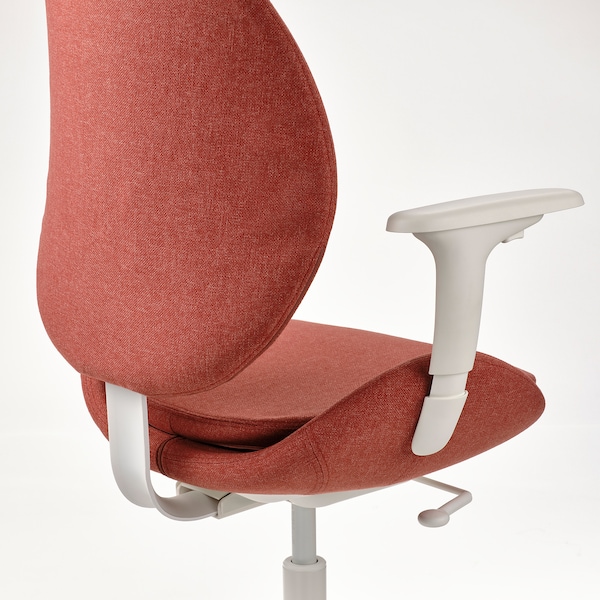 IKEA HATTEFJÄLL office chair with armrests Gunnared Red / White, Ikea Ireland | 1270XYMEB