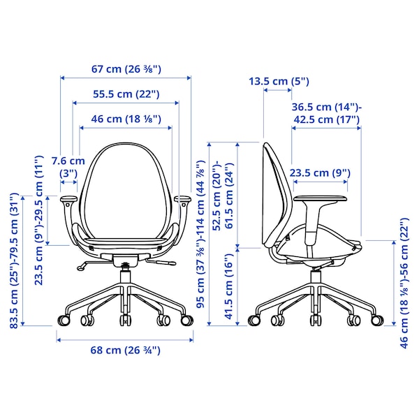 IKEA HATTEFJÄLL office chair with armrests Gunnared Red / White, Ikea Ireland | 1270XYMEB
