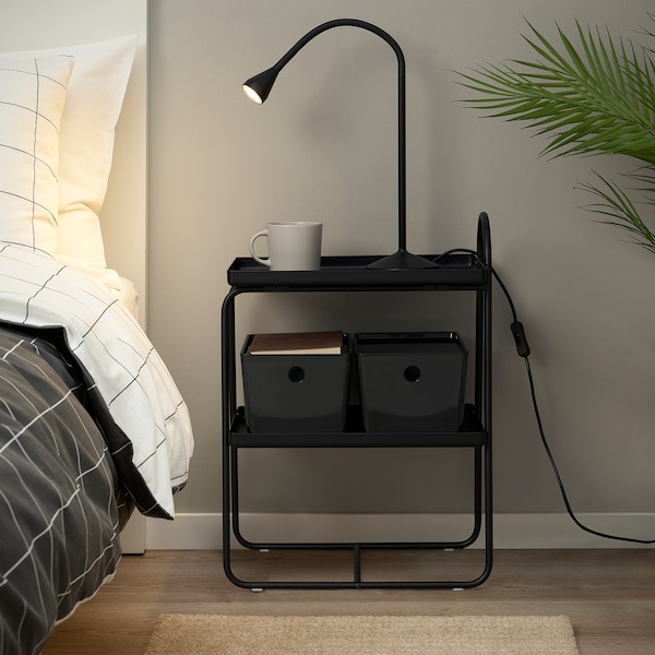 IKEA HATTÅSEN bedside table/shelf unit Black, Ikea Ireland | 2567AFUJX