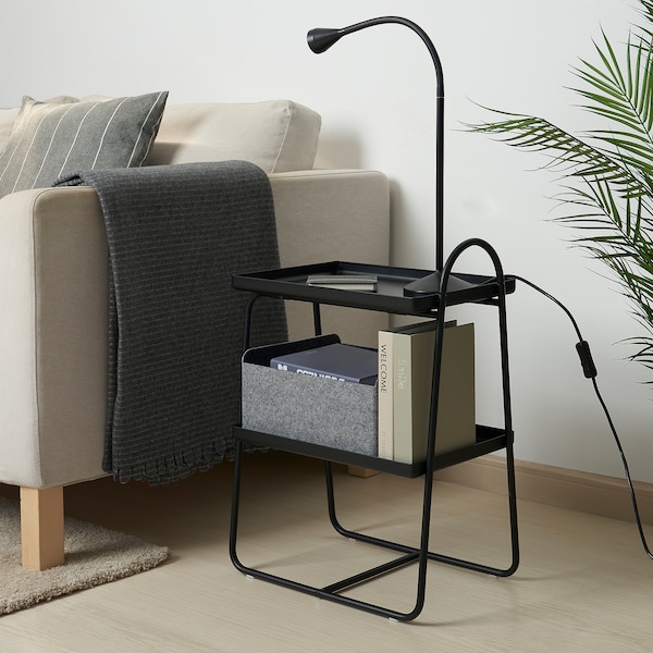 IKEA HATTÅSEN bedside table/shelf unit Black, Ikea Ireland | 2567AFUJX
