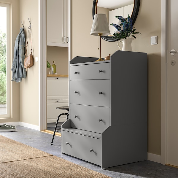 IKEA HAUGA 4-drawer chest, 27 1/2x41 in Gray, Ikea Ireland | 9318RPKCT