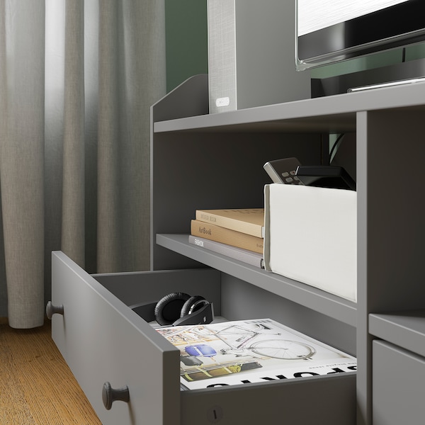 IKEA HAUGA TV unit, 54 3/8x14 1/8x21 1/4 in Gray, Ikea Ireland | 5426ZWXHI
