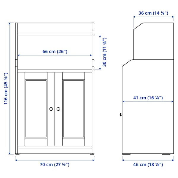 IKEA HAUGA cabinet with 2 doors, 27 1/2x45 5/8 in White, Ikea Ireland | 4603LROWS