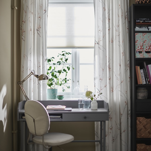 IKEA HAUGA desk, 39 3/8x17 7/8 in Gray, Ikea Ireland | 1830FYRTQ