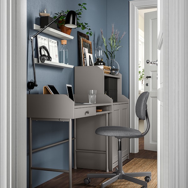 IKEA HAUGA desk, 39 3/8x17 7/8 in Gray, Ikea Ireland | 1830FYRTQ