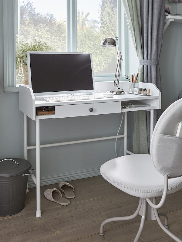 IKEA HAUGA desk, 39 3/8x17 7/8 in White, Ikea Ireland | 9713LYOJP