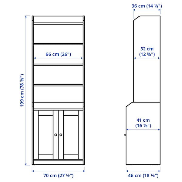 IKEA HAUGA high cabinet with 2 doors, 27 1/2x78 3/8 in Gray, Ikea Ireland | 4712WXAIM