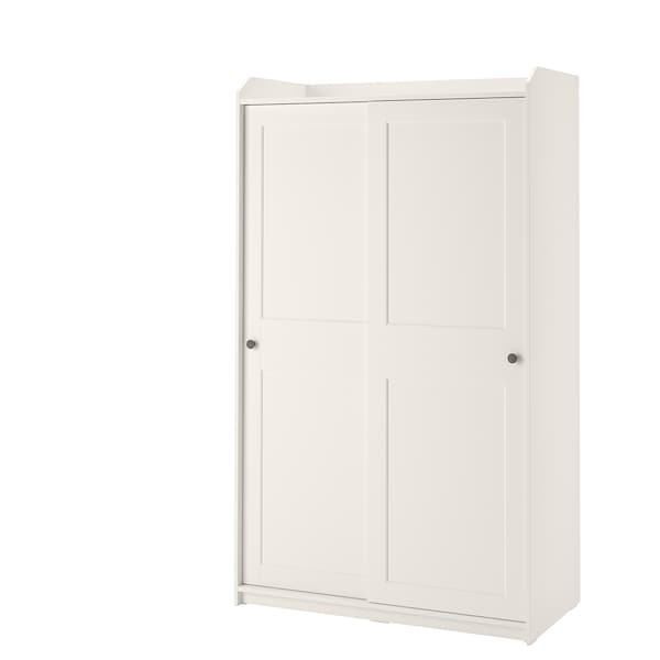 IKEA HAUGA wardrobe with sliding doors, 46 1/2x21 5/8x78 3/8 in White, Ikea Ireland | 1204PLREA