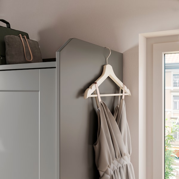 IKEA HAUGA wardrobe with sliding doors, 46 1/2x21 5/8x78 3/8 in Gray, Ikea Ireland | 0391UHZMA