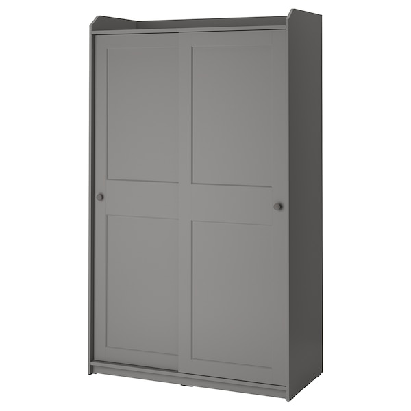IKEA HAUGA wardrobe with sliding doors, 46 1/2x21 5/8x78 3/8 in Gray, Ikea Ireland | 0391UHZMA