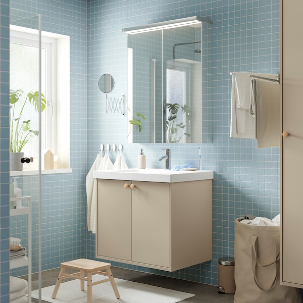IKEA HAVBÄCK Bathroom vanity with doors, 30x21x25 1/8 in Beige, Ikea Ireland | 3184TSYXA