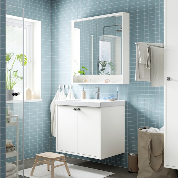 IKEA HAVBÄCK Bathroom vanity with doors, 30x21x25 1/8 in White, Ikea Ireland | 0692OLAKH