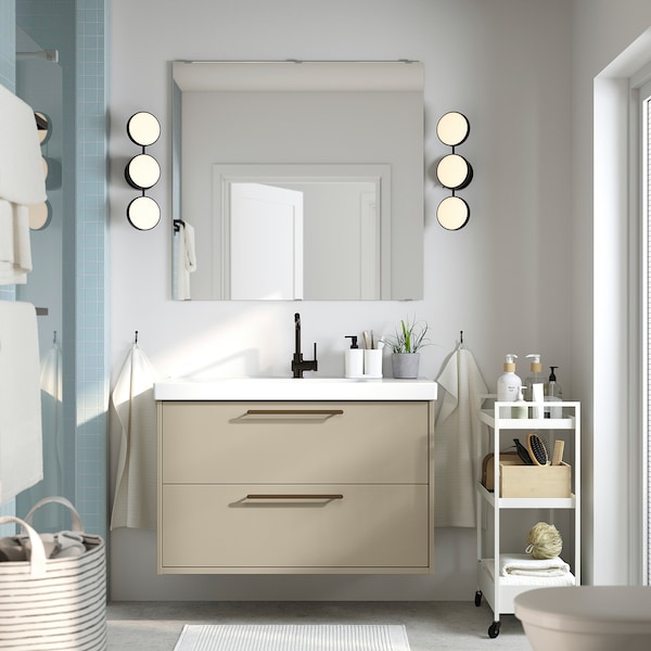 IKEA HAVBÄCK Bathroom vanity with drawers, 36x21x25 1/8 in Beige, Ikea Ireland | 8064HLFVA