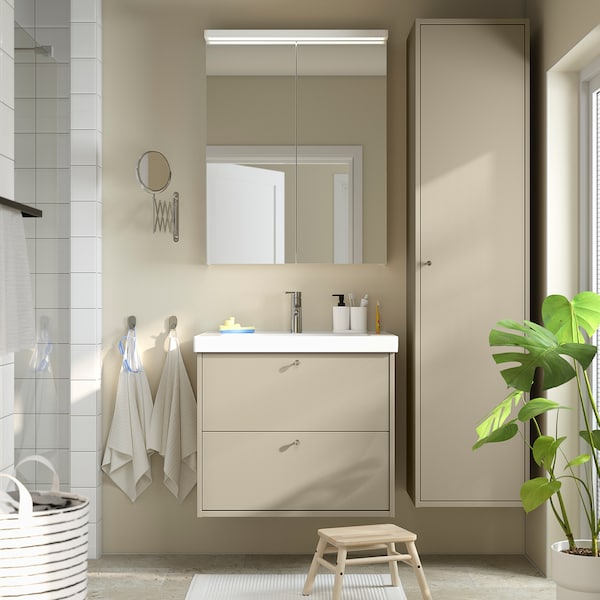 IKEA HAVBÄCK Bathroom vanity with drawers, 30x21x25 1/8 in Beige, Ikea Ireland | 9051KGIOX