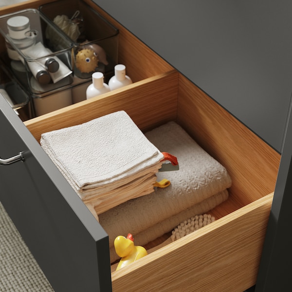 IKEA HAVBÄCK Bathroom vanity with drawers, 24x21x25 1/8 in Dark Gray, Ikea Ireland | 7539JYGRQ